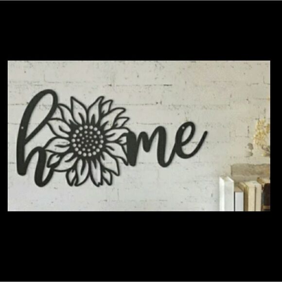 Metal H🌻ME Wall Decor Sign with Sunflower Graphic - Picture 2 of 3